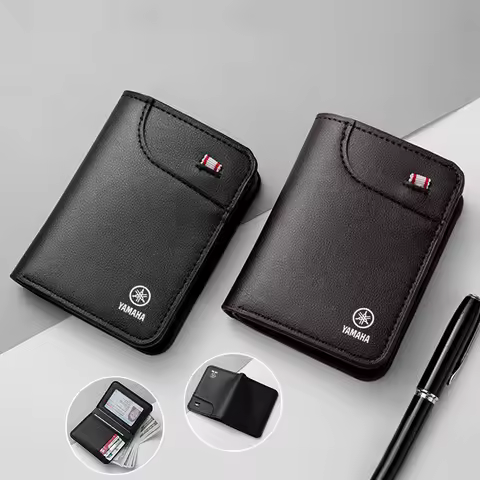 Leather Motorcycle Driver's Licence Organiser Insurance Card Holder Wallet Purse For Yamaha R1 R3 R6