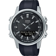 Casio แบตเตอรี่ 10 ปี สองระบบเข็มดิจิตอล นาฬิกาข้อมือผู้ชาย สายเรซิน รุ่น AMW-880-1A ของแท้ ประกัน CMG