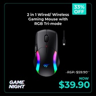 HAVIT HVMS-MS959WB 2 in 1 Wired/ Wireless Gaming Mouse with RGB Tri-mode