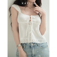 Áo kiểu KAYLIN Lily Grace Top phối ren chất vải Kate phong cách cá tính BST Hè 2025 - A2T5