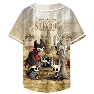 Hollow Knight Silksong Merch Baseball Jacket T-Shirt Summer Unisex Fashion V-Neck Short-Sleeved T-Sh