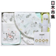 Moomin - 日版Moomin Baby 姆明家族 樹精 白色 初生BB嬰兒禮物 豪華4件套裝禮盒(手搖鈴布偶公仔、口水肩、燈籠短褲及紗布毛巾) 感官知育玩具 (678)【市集世界 - 日本市集】