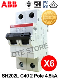 ABB SH202L 2 POLE MCB 4.5kA / 6kA (40A / 63A) X 6 UNIT