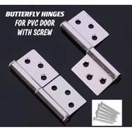 Flag hinges / Bisagra / PVC Plastic Door Hinges (Butterfly Hinges) with Screw