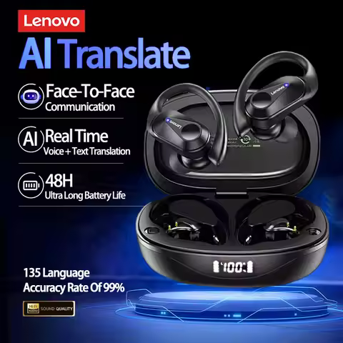 Lenovo LP75 Language Translation Earphones HD Call Noise Cancelling Headphones for Learning Travel R