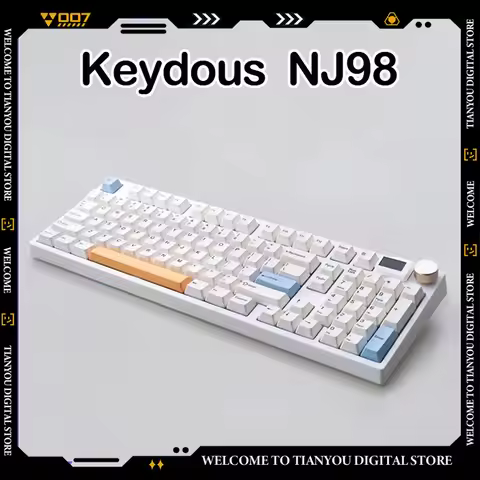 Keydous NJ98 Mechanical Keyboard 98-Key Hot-Swappable RGB Backlight 2.4GHz Wireless Bluetooth Three-