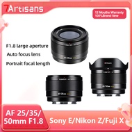 7Artisans 25mm 35mm 50mm F1.8 F1.8 Lite AF Auto Focus APS-C Frame Prime Lens For E XF Z