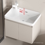 Space Aluminum 4I Washtub Cabinet Wall-Mounted Balcony Bathroom Cabinet Deepened Ceramic Washtub Was