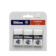 WILSON Roland-Garrosテニスオーバーグリップ-3パック、ホワイト/ネイビー