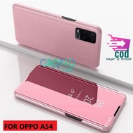 CASE STANDING FOR OPPO A54 CLEAR VIEW FLIP COVER MIRROR CASING KESING