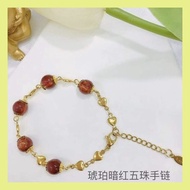 ◆ ∣ ۞ Glass Colored Gem feng shui Lucky Charm Bracelet  Stainless Steel Non-fading Anti-allergic fr
