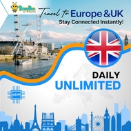 BuzzyBee.MY [UK+Europe eSIM 英国+欧洲 ] Daily Unlimited