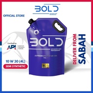 [Sabah] Bold 10w30 3L/4L Semi Synthetic SP Engine Oil Car Lubricant Minyak Hitam Enjin Kereta Perodu