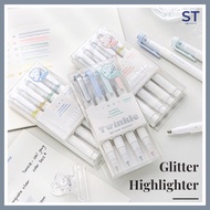 [4 PCS/SET]Twinkle Series Glitter Highlighter Student Colour Makers Words Mark Pen Stationery