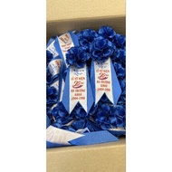 Blue deputation corsage