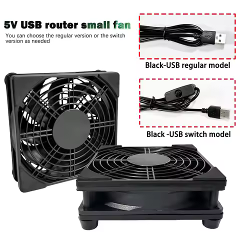 5V USB Small Fan for Router/PC/TV Box - Quiet Cooling Fan with/without Switch, USB Powered Mini Vent