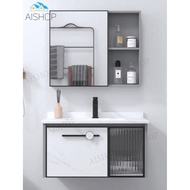 [SG Stock]Aluminum Alloy Bathroom Vanity Cabinet Set  Bathroom Cabinet Mirror Cabinet With Wash Basin