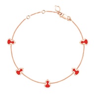 Qeelin Wulu sautoir bracelet in 18K rose gold with red enamel
