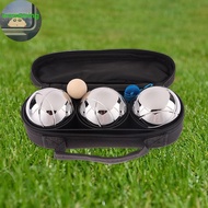 Warmwing 3Pcs/Set Bocce Ball Game Set Iron Engraved Reflective Petanque Set Unique Elegant Petanque 