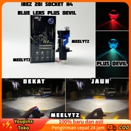 Ibez 201 H4 Purple Lens LED Headlight Red & Ice BlueDEVIL with cooling fan Motorcycle headlight/
