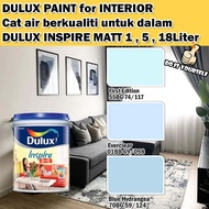 ICI DULUX INSPIRE INTERIOR MATT 18 Liter First Edition / Everclear / Blue Hydrangea