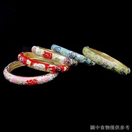 Old Beijing Cloisonne Bracelet Open Enamel Color Glaze New Chinese Vintage Style Rich Peony Flower H