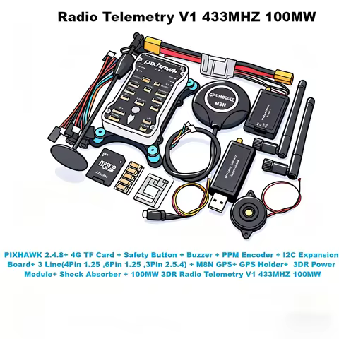 NEW Pixhawk White Shell PIX 2.4.8 M8N 32 Bit Flight Controller Autopilot with 4G SD Safety Switch Bu
