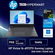 HP Victus 16-d1172TX 16.1" Laptop/ Notebook (i5-12500H, 8GB, 512GB, NV RTX3060, W11H, 144Hz)
