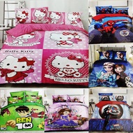 Single Bedsheet Cartoon Bedsheet Set 4in1 Set Comforter Tebal - Cartoon Single Cadar Set