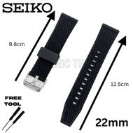 (Original) Seiko 5 Black Silicone Strap 22mm SRPD71K2 & SRPD73K2 R045011J0