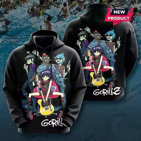 Hip Hop Hoodie Sweatshirt Gorillaz Rock Band World Tour 2026 3d Print Hoodie Men Women Fashion Track