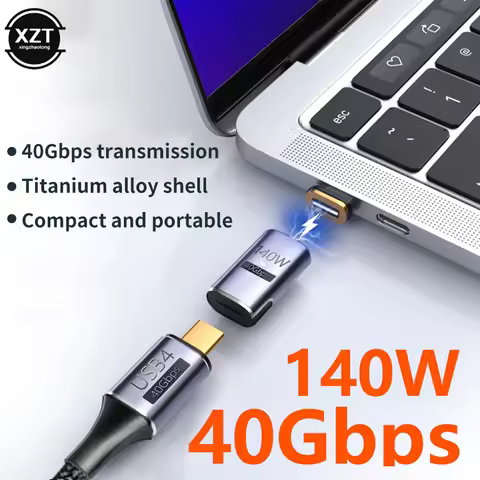 USB C 8K 40Gbps 140W USB4.0 Magnetic Adapter 24Pin Fast Charge Connector for Thunderbolt4 MacBook iP