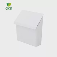 【日本OKA】PLYS base無痕貼壁掛式掀蓋塑膠袋收納盒-2色可選- 潔白