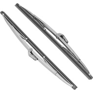 12in/30.48cm Windshield Wiper Blades Set Universal Fit for Most Cars Stainless Steel Polished Silver
