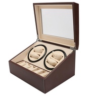 6+4 Automatic Watch Winder Box PU Leather Watch Winding Winder Storage Watch Box Collection Display Double Head Silent Motor Box 100-240V