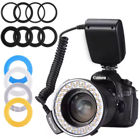 New Macro LED Ring Flash Light RF 550D For Nikon Canon Olympus Fuji DSLR Cameras