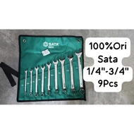 SATA 09019 1/4"-3/4" X 9 PCS SAE COMBINATION SPANNER SET 100% ORI(1/4",5/16",3/8",7/16",1/2",9/16",5