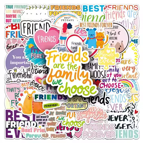 51PCS Best Friend Stickers Inspirational Friendship Quotes Decals Waterproof Vinyl Stickers for Wate