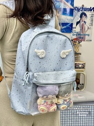 Spacious Cute Star 2D Transparent School Backpack