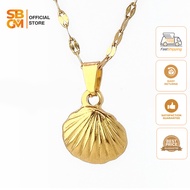 SBGM 18k Gold Plated Dainty Seashell Necklace 18 Inches Pendant 18k Gold Necklace