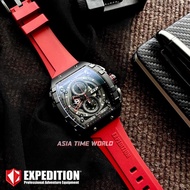 [Original] Expedition E6782 MCRTBBARE Chronograph Men's Watch Red FKM Rubber Strap