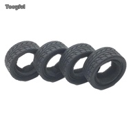Tooyful RC Rubber Tyre Set RC Car Wheel Tires 1:18 Replacement Assembly Car Parts Rubber Tires for W