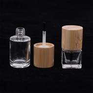 Fnw 1Pcs  Bottle Bottle 5ml-15ml Glass Nail Oil Bottle Hair Brush Solid Wood And Bamboo Cover Wholesale Nail Oil Bottle SG