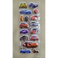 7x19cm RACING CAR embossed sticker