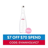 Evian Natural Mineral Water Glass Bottle 750ML