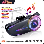 A50 3D Surround Heavy Bass Motorcycle Helmet Headset Stereo Bluetooth Hands Free Call Waterproof Wit