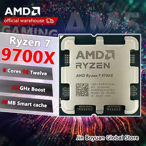 9700X New AMD Ryzen 7 9700X Processor 5.5GHz 8-Core 16-Thread 40MB Game Cache 4NM TDP 65W Socket AM5