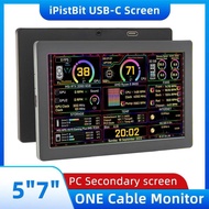 5/7 Inch IPS Type-C Secondary Screen Dynamic 1024x600 LCD Display CPU GPU RAM Monitoring Support Ver