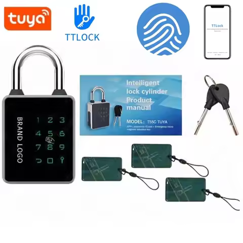 Tuya TTLOCK APP Smart Fingerprint Padlock Waterproof Biometric Thumbprint Door Locks Keyless House L