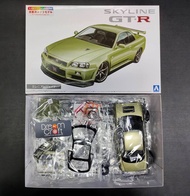 AOSHIMA PP03C 1/24 NISSAN BNR34 SKYLINE GT-R V-spec Ⅱ Nur 02 Millennium Jade (โมเดลรถยนต์ Model Drea